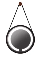 Gs miroir led rond avec corde noir 60x60 – Image 4