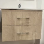 Beka meuble suspendu 60 cm 2 tiroirs bois gris