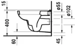 Cuvette suspendue D-code Duravit + Abattant normal – Image 3