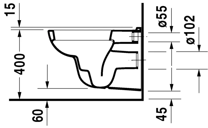 Cuvette suspendue D-code Duravit + Abattant normal – Image 3