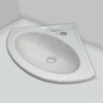 Lave-mains d'angle Porcher en céramique blanche