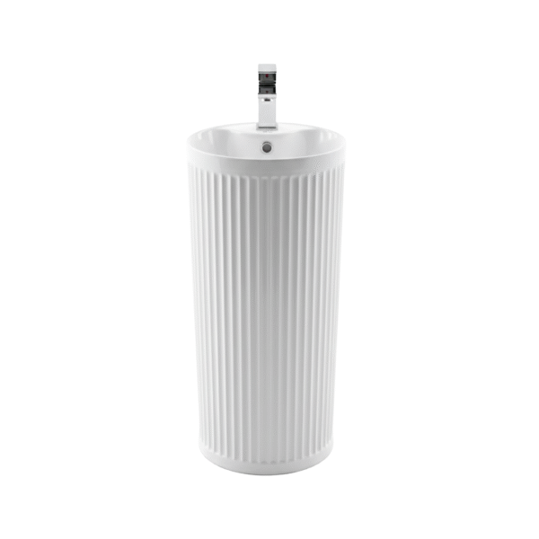 Lavabo Colonne Rond Cannelé 40x40 cm