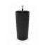 Lavabo Colonne Rond Noir Cannelé (Marque: Perla)