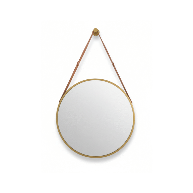 Miroir Rond BEKA 60x60 cm à Cadre Doré