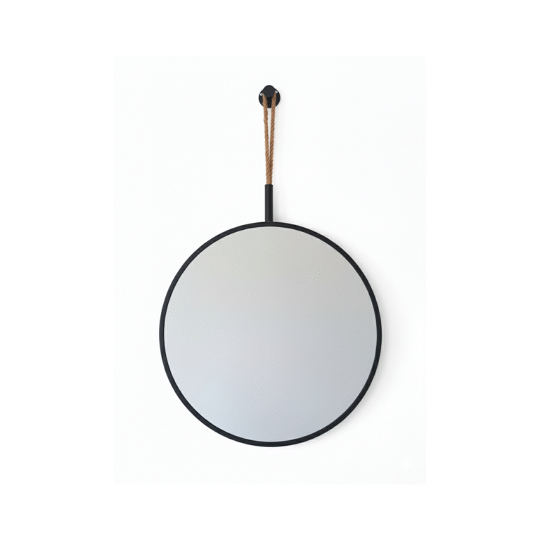 Miroir Rond BEKA 60x60 cm à Cadre Noir