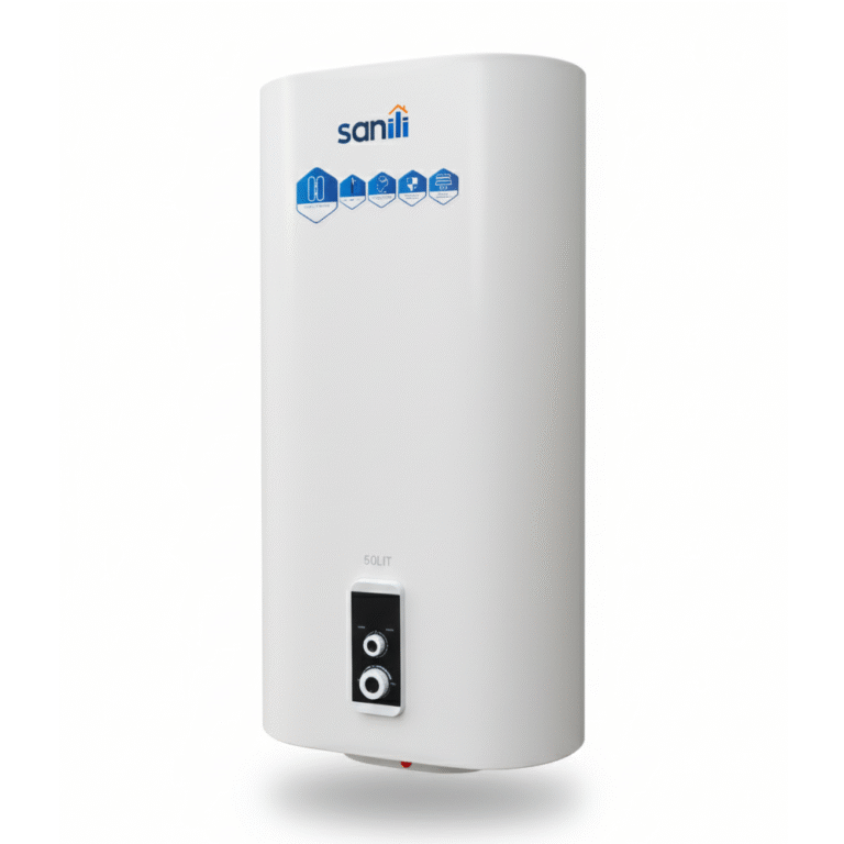 Chauffe-eau électrique vertical 50L Slim SANILI vue avant – SBA – Sanitaire Benraiss Amine