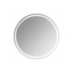 iroir LED rond 60 cm éteint montrant les motifs circulaires gravés