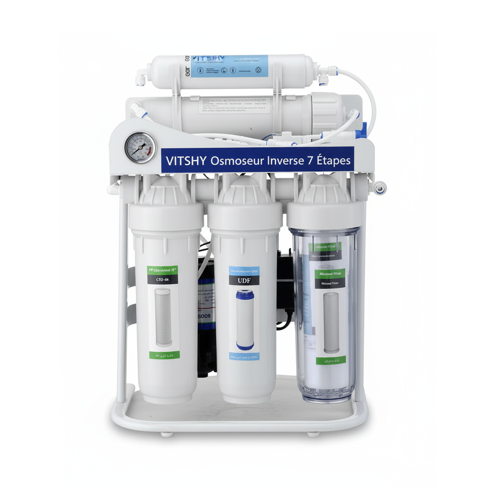 Osmoseur Inverse 7 Étapes monté sur châssis avec manomètre