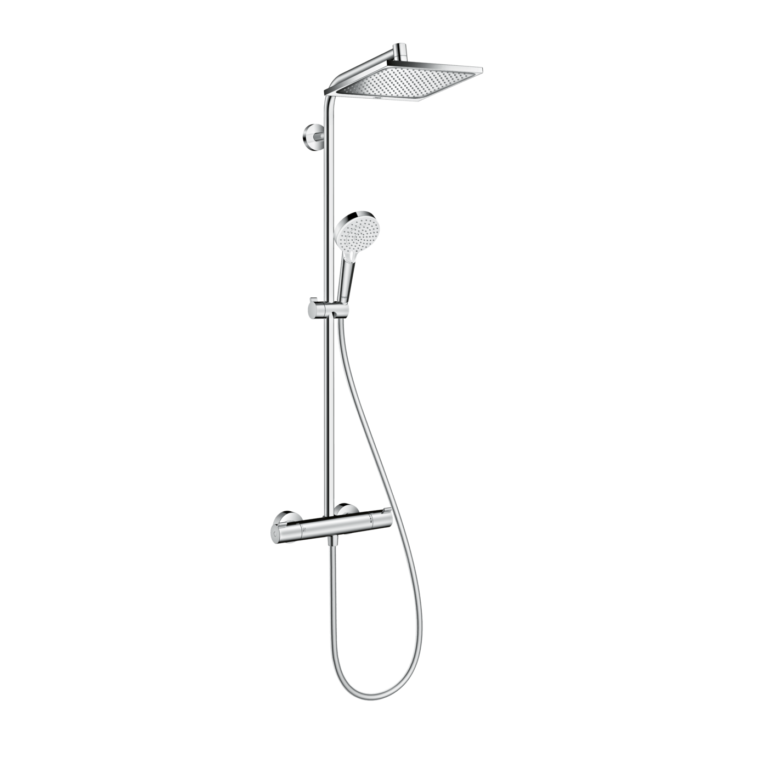 Colonne de douche mitigeur thermostatique Hansgrohe (Réf : 27281000) : Le confort thermostatique et le design carré chez SBA