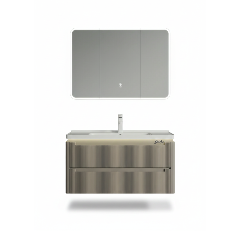 Meuble salle de bain kaki PVC Baldini