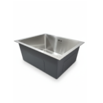 évier inox sans trou TESSO brossé cuve profonde acier SUS304 panier extensible