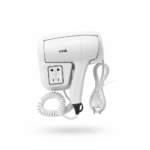 Sèche-cheveux blanc SANILI avec prise rasoir et cordon spirale