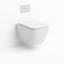 Cuvette suspendue carrée Baldini blanc brillant pour salle de bain moderne.
