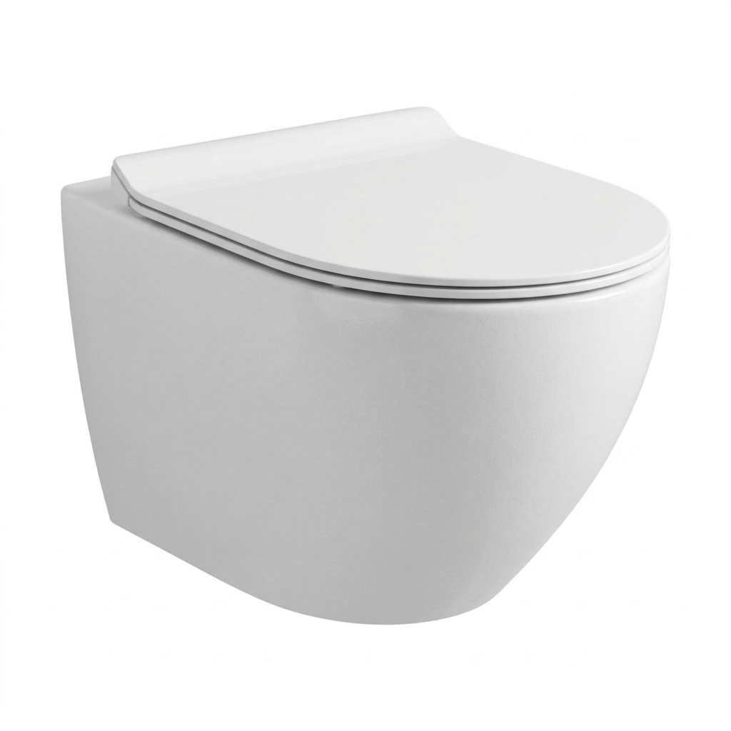 Cuvette suspendue ovale Tesso TS5003B, WC suspendu design ovale Tesso Marrakech, sanitaire suspendu luxe SBA Benraiss Amine.