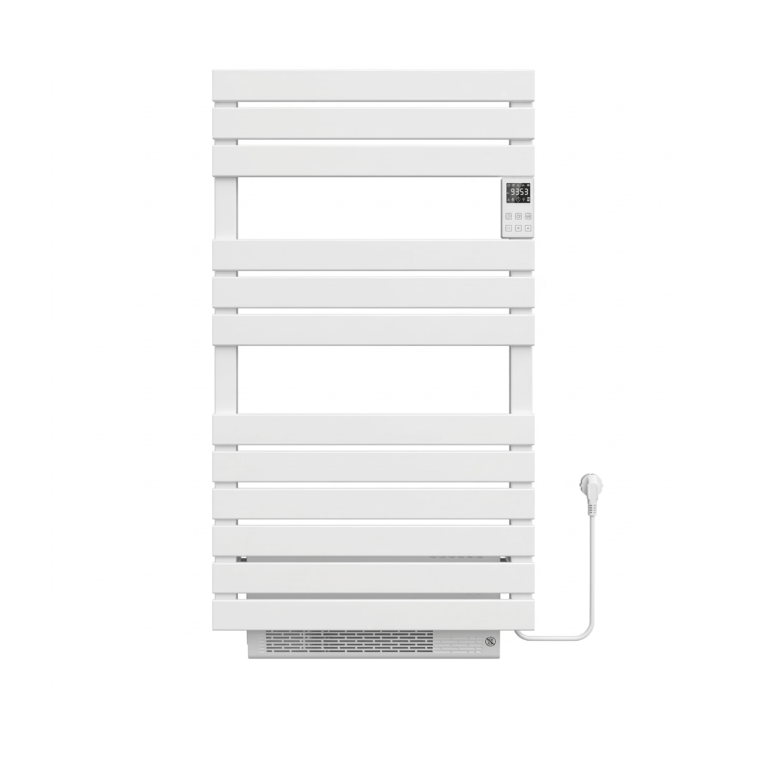 Sèche serviette électrique Turbo 90x55 blanc Medicare salle de bain - SBA Marrakech, sèche-serviettes digital aluminium Medicare