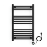 Sèche serviettes électrique 80x50 400W noir mat Medicare, radiateur salle de bain SBA Marrakech, thermostat numérique sèche-serviettes Medicare.