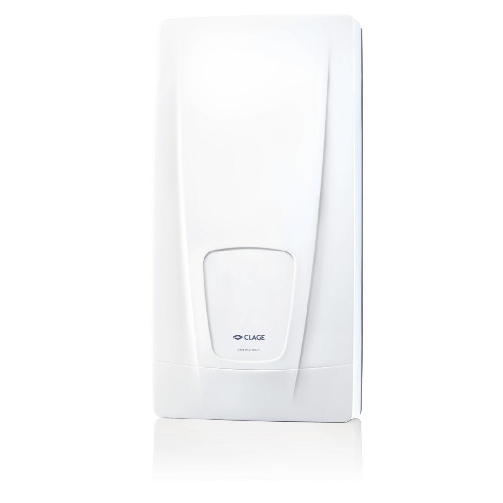 Chauffe-eau instantané CLAGE 18KW 24KW DBX Next blanc, chauffe-eau triphasé CLAGE 18kW 24kW, installation CLAGE SBA Marrakech.