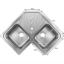 Évier d'angle inox deux bacs, évier cuisine inox coin SANILI dimensions 63 cm, plan vasque d'angle Sanili SBA Marrakech.