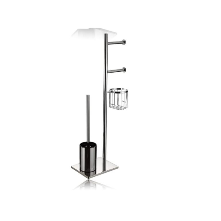 BALDINI PORTE BALAI ET PORTE PAPIER ROND CHROME