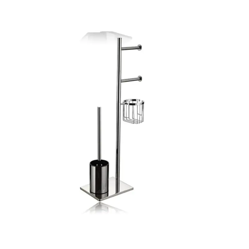BALDINI PORTE BALAI ET PORTE PAPIER ROND CHROME