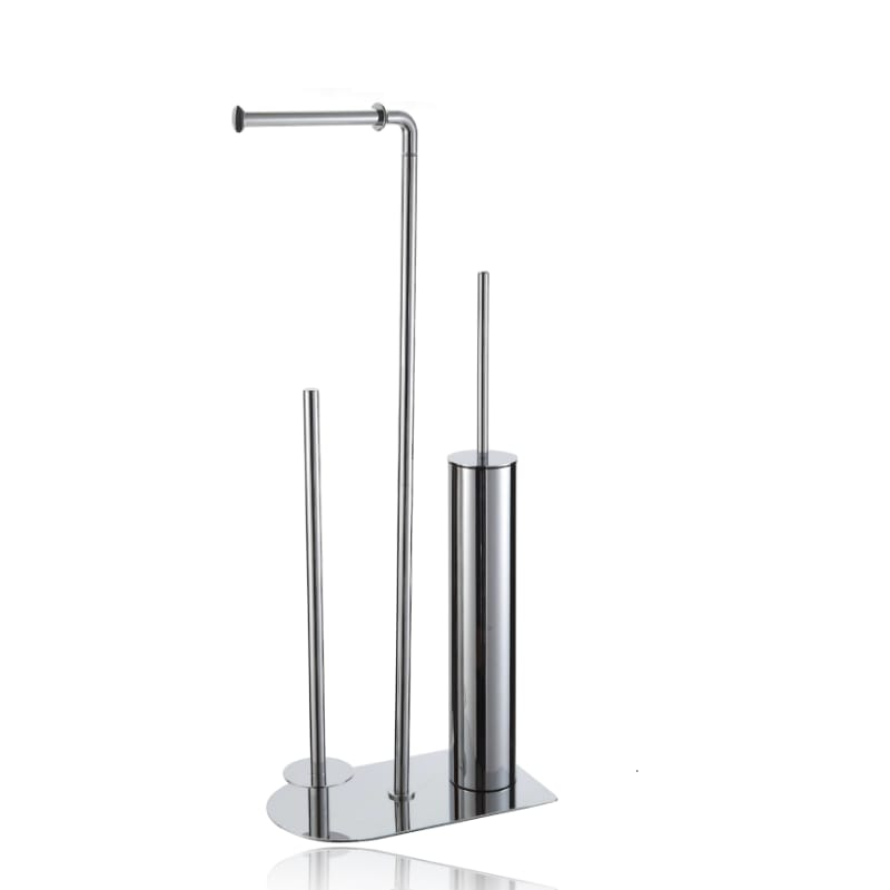 BALDINI Porte balai et porte papier avec porte réserve rond chrome