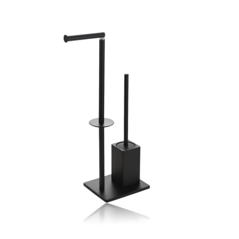 BALDINI Porte balai et porte papier carré noir