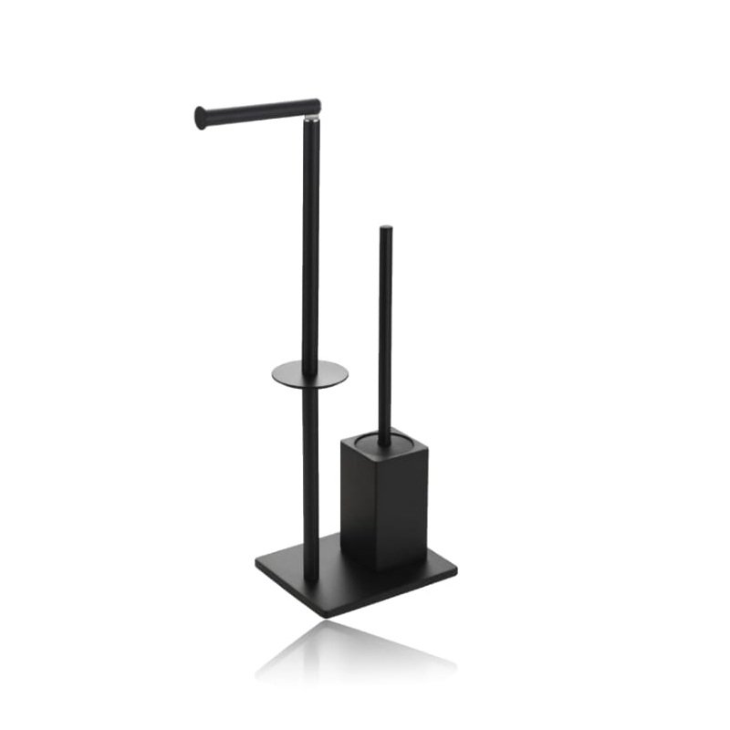 BALDINI Porte balai et porte papier carré noir
