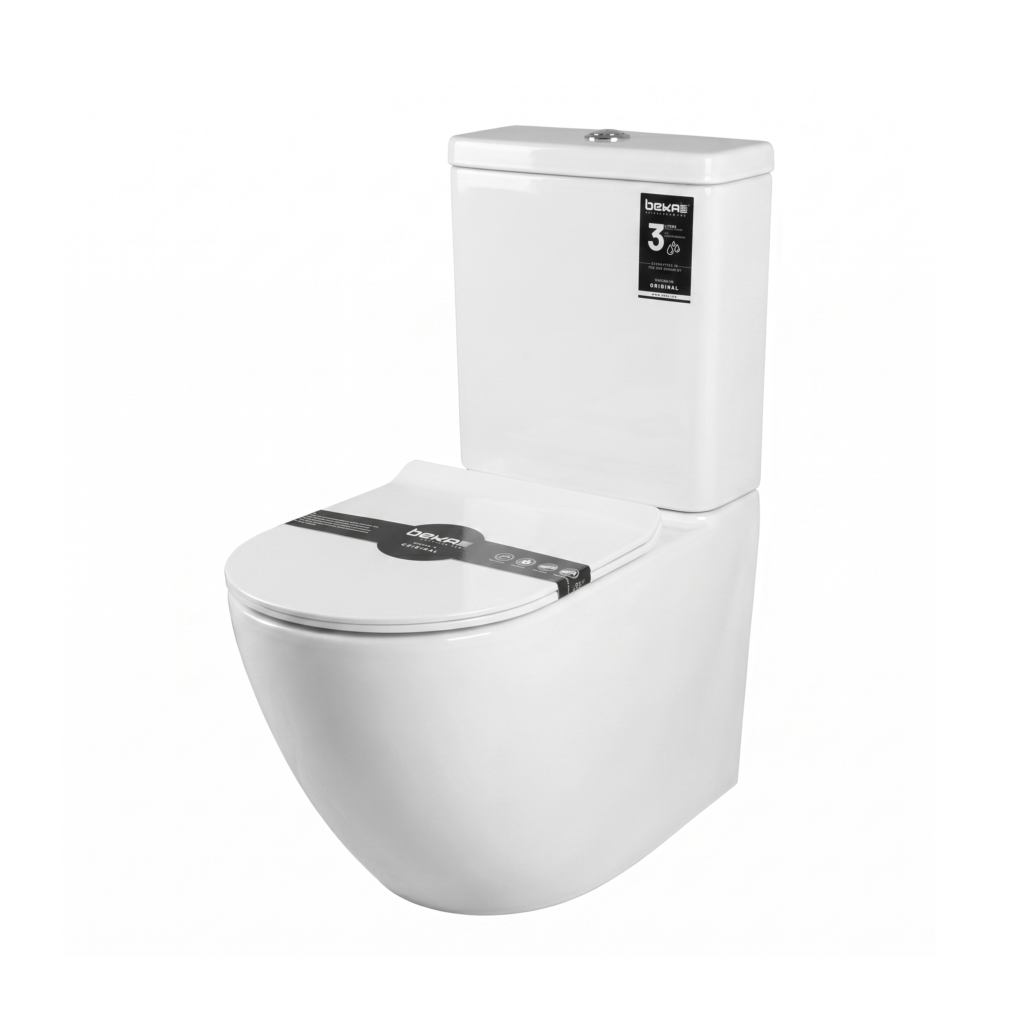 Bloc WC à poser SEINE BEKA blanc complet, cuvette à poser deux pièces BEKA SEINE, pack WC complet céramique blanche SBA Marrakech.