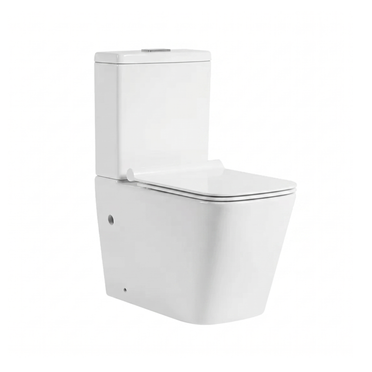 Bloc WC à poser carré THAMES BEKA blanc complet, cuvette à poser deux pièces BEKA THAMES, pack WC céramique géométrique blanche SBA Marrakech.