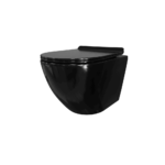 Cuvette WC suspendu noir BEKA vue de face chez SBA Sanitaire Benraiss Amine.