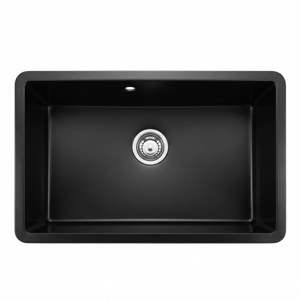 Évier cuisine 75x45 granite noir chez SBA
