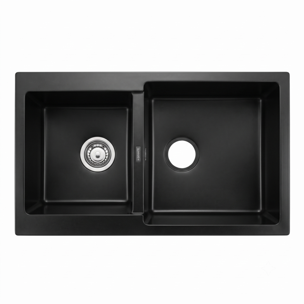 Évier cuisine 85x45 granite noir chez SBA