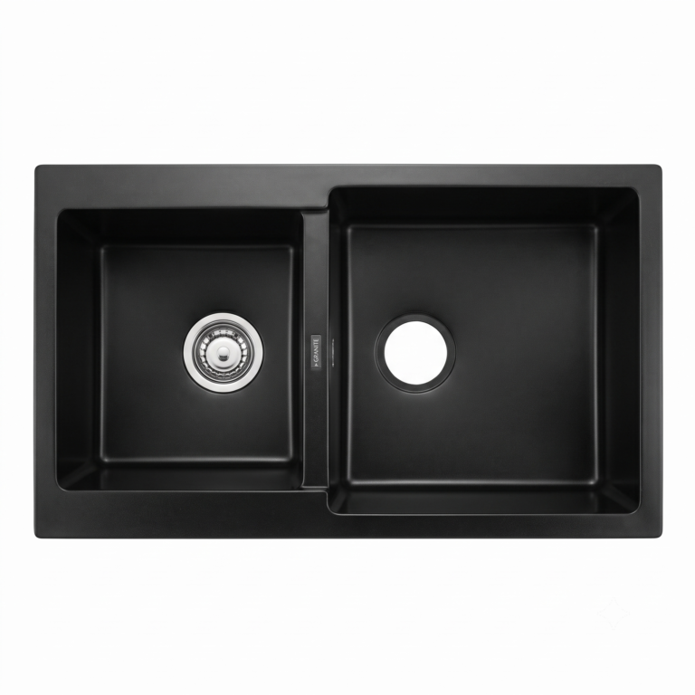Évier cuisine 85x45 granite noir chez SBA