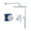 Ensemble du kit douche encastré carré Cube Grohe 25289000 en finition chrome.