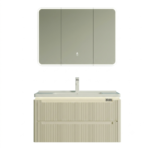 Meuble suspendu beige clair PVC Baldini chez SBA