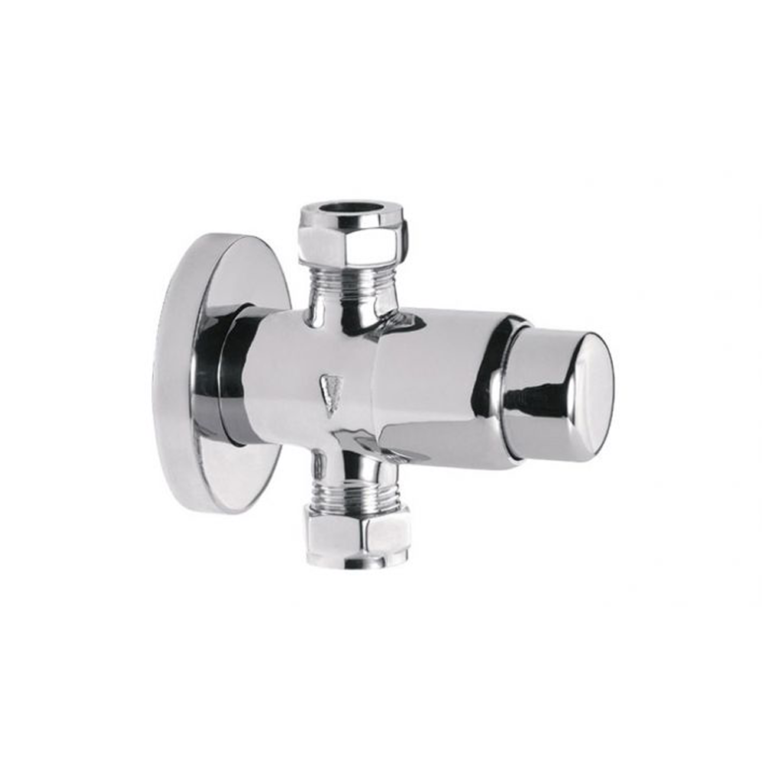 Robinet douche poussoir apparent TE31 Remer en laiton chromé brillant.