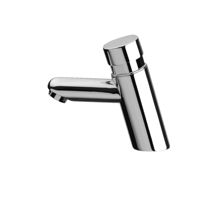 Robinet lavabo poussoir TE18 Remer en laiton chromé brillant.