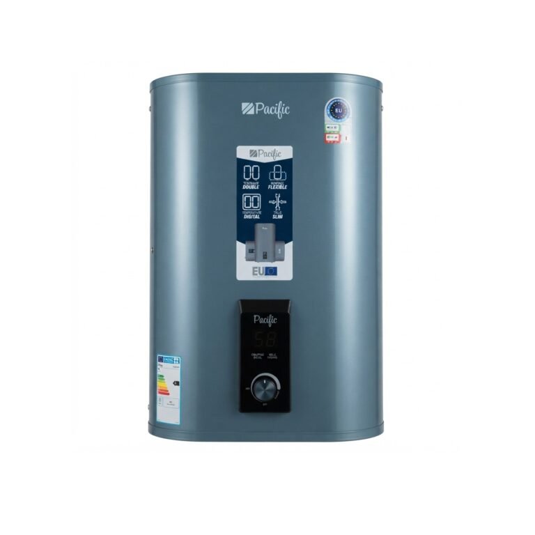 Chauffe-eau électrique slim Pacific 50L PC1001-50 gris avec panneau digital.