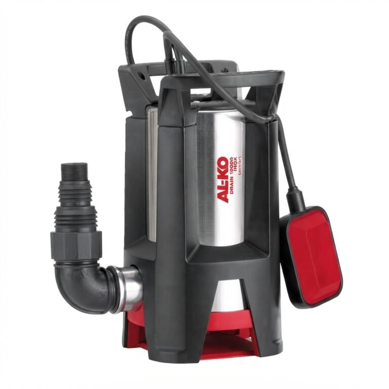 Pompe vide cave inox AL-KO avec corps en acier inoxydable.